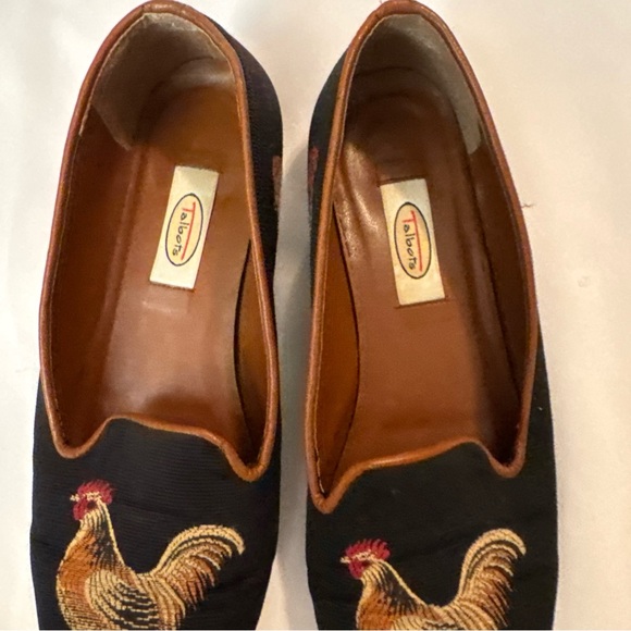 Talbots Black Rooster Embroidered Flats - Picture 3 of 11